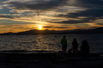 Sunset color at the beach