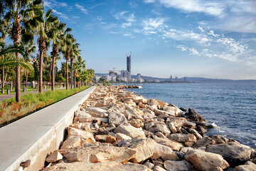 Fototapeta premium View of Limassol seaside park. Cyprus