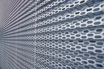 industrial background perspective surface of factory wall look like metallic cells