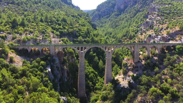 The Varda Viaduct, aka Giaour Dere Viaduct, locally known as Alman Köprüsü, is a railway viaduct situated at Hacıkırı village in Karaisalı district of Adana Province in southern Turkey.