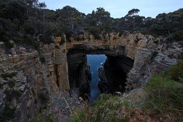 Tasman Arch rock formation in tasmania