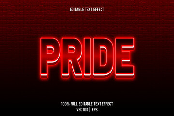 Pride editable text effect 3 dimension emboss neon style