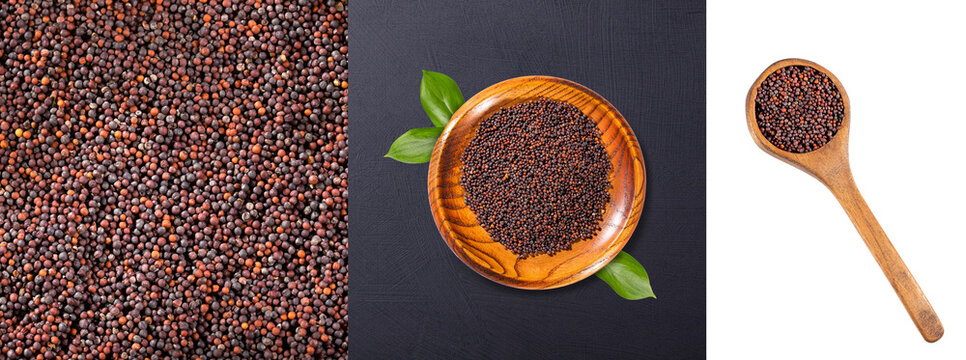 Organic brown mustard seeds - Healthy Food