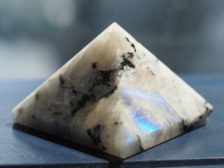 Moonstone with Black and Rainbow Inclusions
