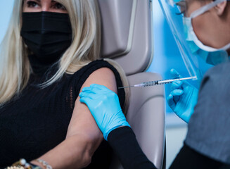 Patient receiving injection