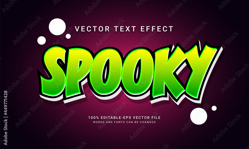 Poster spooky editable text style effect with halloween event theme