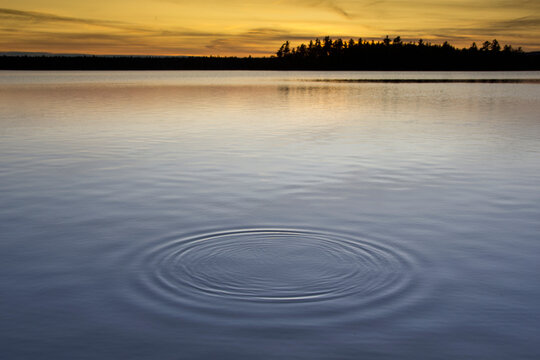 Usa, Maine, Cooper, Sunset at Cathance Lake
