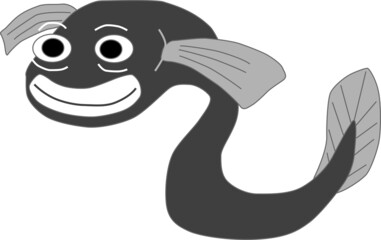 アニメ調のかわいいウナギ