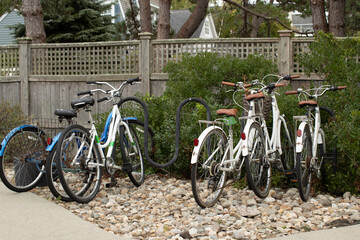 Fototapeta na wymiar Bicycles at Kennebunkport, Maine USA
