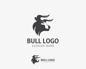 bull logo creative head black vector design animal strong