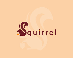 squirrel logo creative letter s design concept animal