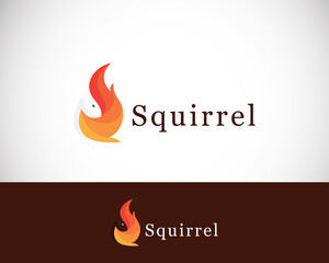squirrel logo creative design concept frame fire business logo
