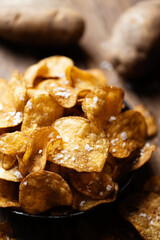golden potato crisps
