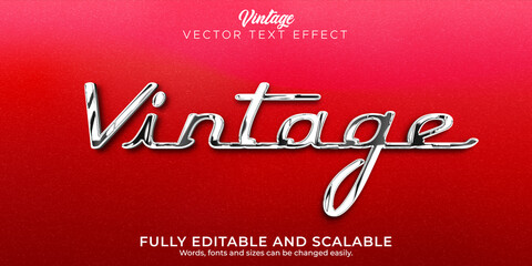 Fototapeta Vinatge car text effect, editable 70s and 80s text style obraz