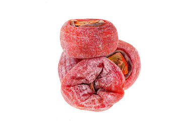 Dried persimmon on a white background