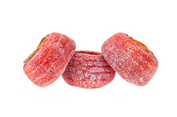 Dried persimmon on a white background