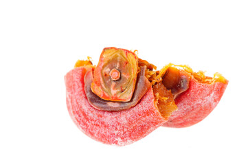 Dried persimmon on a white background