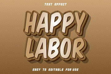 Labor Day Editable Text Effect Emboss Vintage Style
