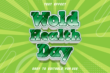 Wold Health Day Editable Text Effect Emboss Comic Style