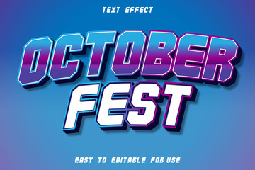 October Fest Editable Text Effect Emboss Retro Style