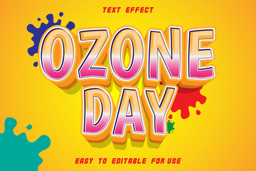 Ozone Day Editable Text Effect Emboss Comic Style