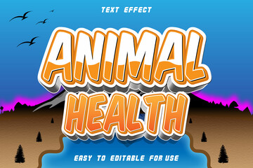 Animal Health Editable Text Effect Emboss Modern Style