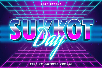 Sukkot Editable Text Effect Emboss Retro Style