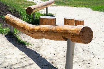 Beam for training children and dogs. Walking and playground.