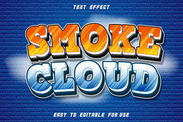 Smoke Cloud Editable Text Effect Emboss Comic Style