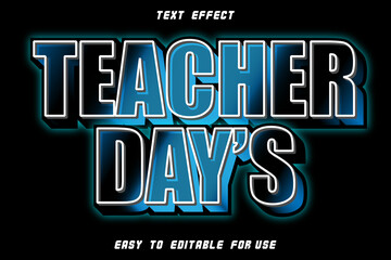 Teacher Day's Editable Text Effect Emboss Modern Style