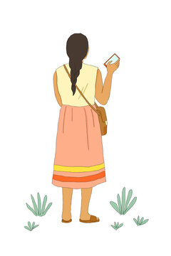 Woman scrolling on the phone