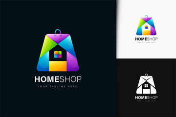 Home shop logo design with gradient