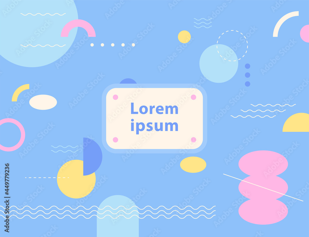 Poster it is composed of abstract shapes and lines in cute pastel tones. simple pattern design template.