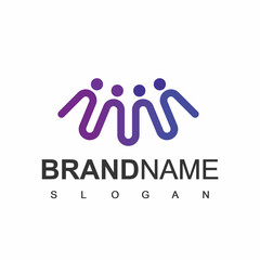 People Logo, Society, Teamwork And Community Symbol
