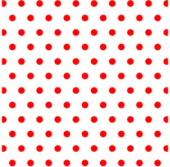 seamless pattern red polka dot circle on white background