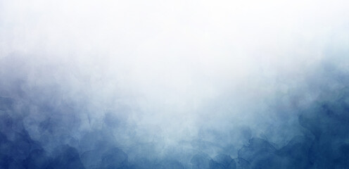 blue watercolor border on white background, gradient texture and color in cloudy sky or foggy haze design, clouds or smoke painting - 449781808