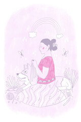 woman organizing her yarn