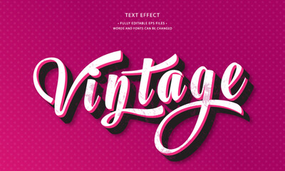 Vintage editable text effect free vector