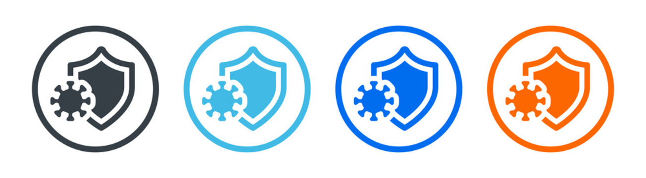 Protective antivirus shield icon vector illustration.