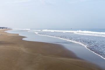 An empty beach on a summer day
