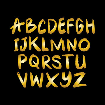 Alphabet. Hand drawn letters written with a brush