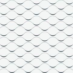 Linear vector pattern, repeating wavy line or curved line on horizon. Pattern is clean for fabric, wallpaper, printing. Pattern is on swatches panel