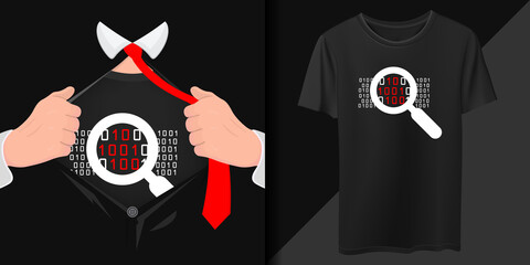 Find Code Shirt Design. Binary Code. Programmer Clothing.