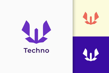 Development or software logo in abstract letter w represent technology