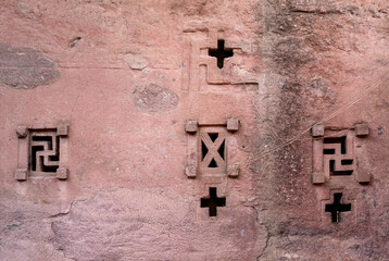 lalibela ancient rock-hewn monolithic churches landmark heritage site in ethiopia