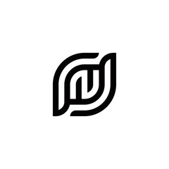 n s ns sn initial logo design vector template