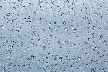 water drops on blue background