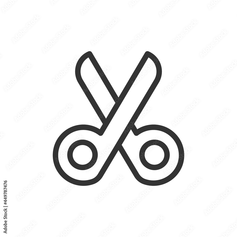 Poster simple scissors line icon.