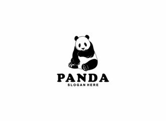 Fototapety  cute panda logo on white background