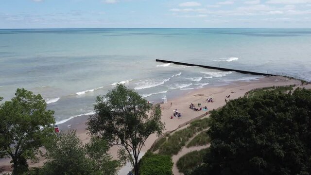 historic Grosse Point Light in Evanston, Illinois. Construction was completed in 1873. The lighthouse was added to the National Register of Historic Places on September 8, 1976